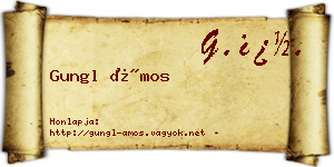 Gungl Ámos névjegykártya